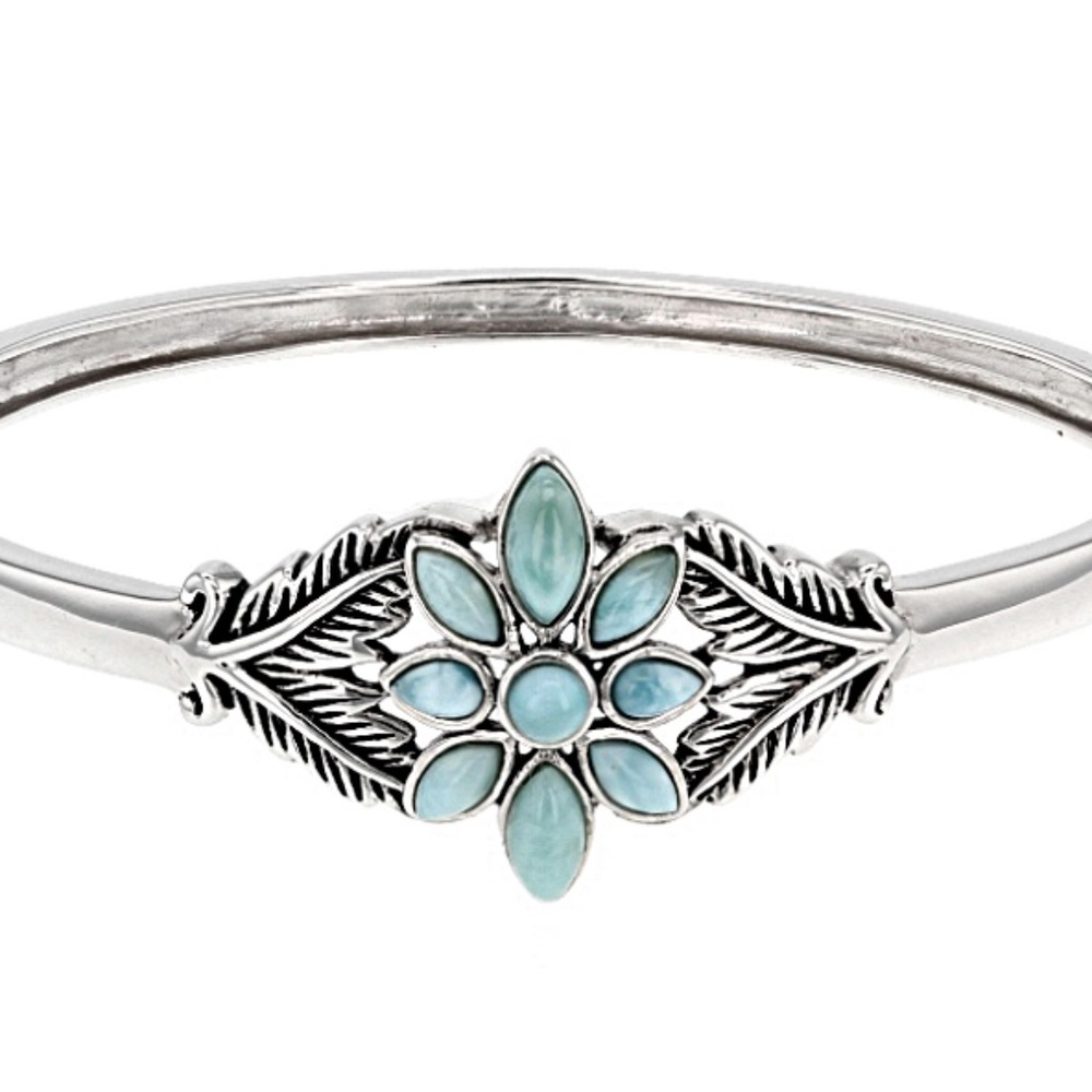 Blue Larimar Sterling Silver Bracelet